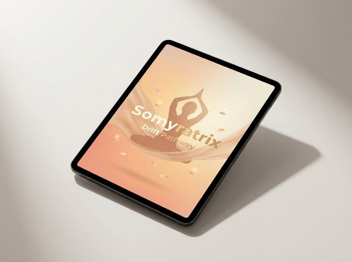 Tablet with 'Somyratrix' course branding on a light background